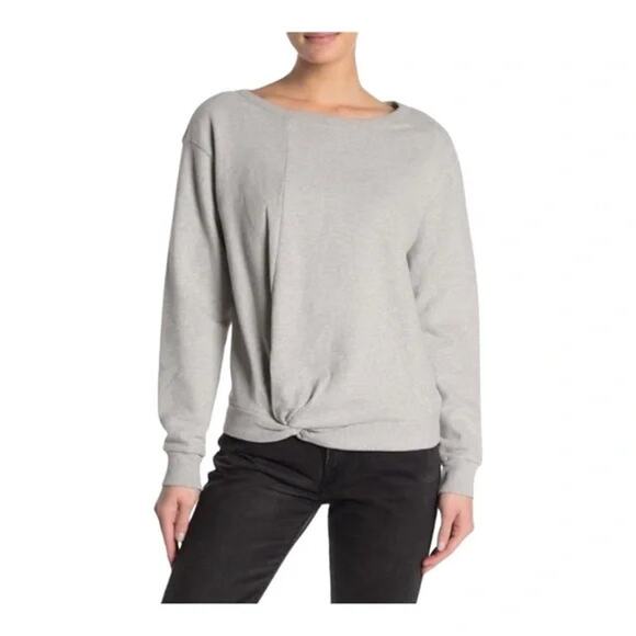 All Saints Tops - AllSaints Paloma Twist Front Sweatshirt Grey Marl Size XS